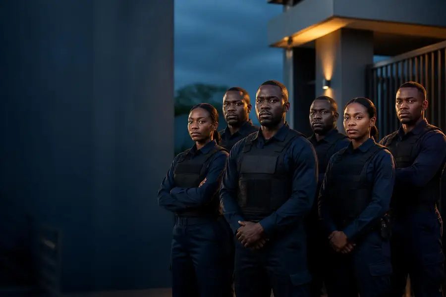 Team of private security personnel, representing PSOs regulated by the Ghana Police Service PSO Unit.